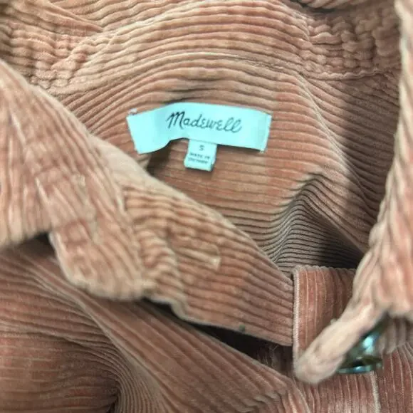 Madewell Women's Small Corduroy Kentwood Oversized Shirt-Jacket Brown Button - Picture 2 of 5